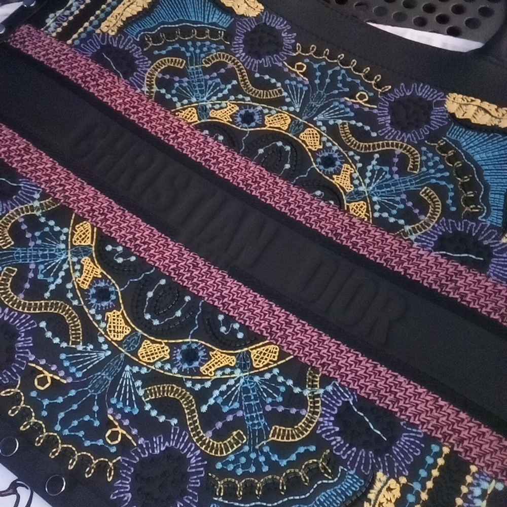 Dior Multicolor Embroidered Tote - Picture 1 of 3